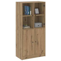 Berkfield Home Highboard with Doors Artisian Oak 68x37x142 cm Engineered Wood in Brown - Size: 68 x 37 x 142 cm - thumbnail 3