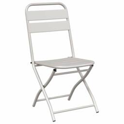Berkfield Home Modern Folding Garden Chairs 2 pcs Beige 42x52x82 cm Powder-coate - Size: 42 x 52 x 82 cm - thumbnail 4