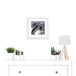 Artery8 Military USA USAF SR-71B Blackbird Aircraft Photo 8X8 Inch Square Wooden Framed Wall Art Print Picture with Mount in White - thumbnail 2