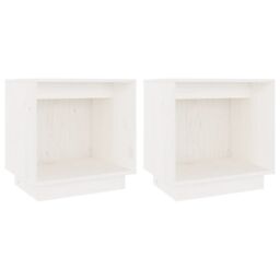 Berkfield Home Bedside Cabinets 2 pcs White 40x30x40 cm Solid Wood Pine - Size: 40 x 30 x 40 cm - thumbnail 2