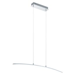 Loops Pendant Light Aluminium Chrome Plated Steel Shade White Bulb LED 14W Included