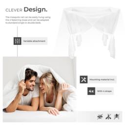 tectake Mosquito Net in White - thumbnail 4