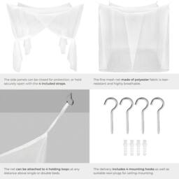 tectake Mosquito Net in White - thumbnail 5
