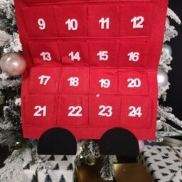 Samuel Alexander 90cm Fabric Red & White Hanging Santa Advent Calendar Christmas Decoration - thumbnail 5