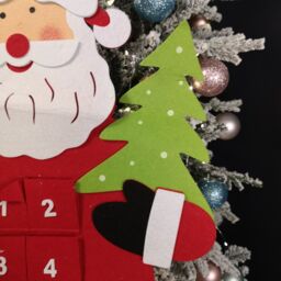 Samuel Alexander 90cm Fabric Red & White Hanging Santa Advent Calendar Christmas Decoration - thumbnail 4
