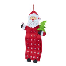 Samuel Alexander 90cm Fabric Red & White Hanging Santa Advent Calendar Christmas Decoration - thumbnail 8