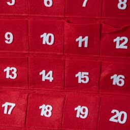 Samuel Alexander 90cm Fabric Red & White Hanging Santa Advent Calendar Christmas Decoration - thumbnail 7