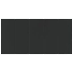Berkfield Home Garden Dining Table Black 200x100x74cm Steel & Tempered Glass - Size: 200 x 100 x 74 cm - thumbnail 5