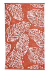 Fusion 'Matteo' Luxury 100% Cotton Leaf Motif Jacquard Towel in Terracotta - thumbnail 2