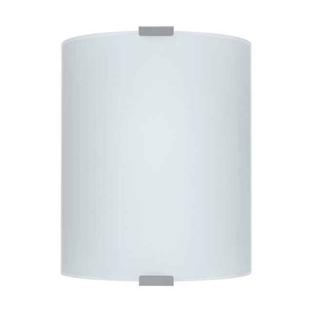 Loops Wall Flush Ceiling Light Colour Silver Shade White Satin Glass Bulb E27 1x60W - image 1