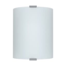 Loops Wall Flush Ceiling Light Colour Silver Shade White Satin Glass Bulb E27 1x60W - thumbnail 1