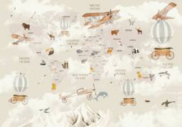 Superfresco Easy Around the World Neutral Print To Order 3m x 2.8m Mural in Beige - thumbnail 2