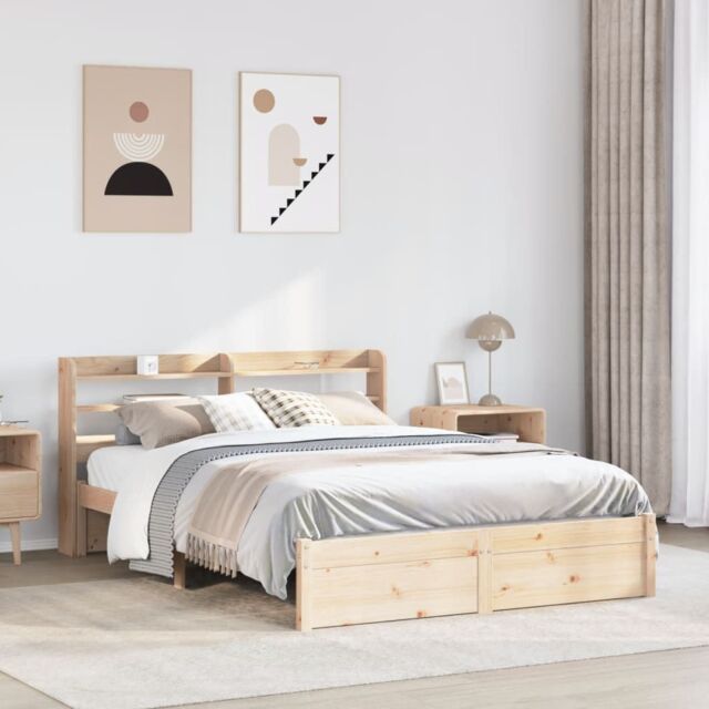 Berkfield Home Bed Frame with Headboard without Mattress 160x200 cm in Brown - image 1