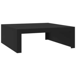 Berkfield Home Modern Coffee Table Black 100x100x35 cm Engineered Wood - Size: 100 x 100 x 35 cm - thumbnail 3