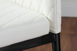 FurnitureboxUK Novara 100cm Round Dining Table & 4 Milan Black Leg Chairs in White - thumbnail 5