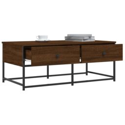 Berkfield Home Coffee Table Brown Oak 100x51x40 cm Engineered Wood - Size: 100 x 51 x 40 cm - thumbnail 4