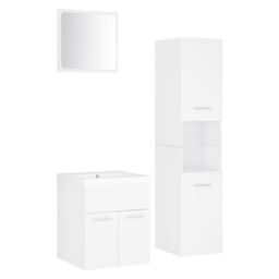 Berkfield Home Bathroom Furniture Set White Engineered Wood - thumbnail 2