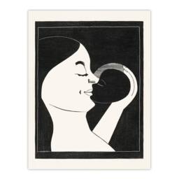 Artery8 Samuel J De Mesquita Framed Wall Art Mother & Child Stylised Painting in Black - Size: A4 - thumbnail 3