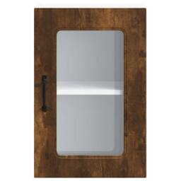 Berkfield Home Kitchen Wall Cabinet with Glass Door Kalmar Smoked Oak Engineered Wood in Brown - thumbnail 6