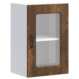 Berkfield Home Kitchen Wall Cabinet with Glass Door Kalmar Smoked Oak Engineered Wood in Brown - thumbnail 3