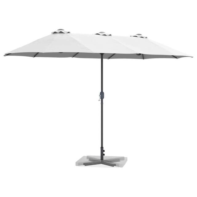 Berkfield Home Modern Garden Parasol Sand 380 x 196 x 235 cm Powder-coated steel in Light Sand - image 1