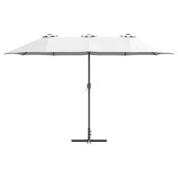 Berkfield Home Modern Garden Parasol Sand 380 x 196 x 235 cm Powder-coated steel in Light Sand - thumbnail 5
