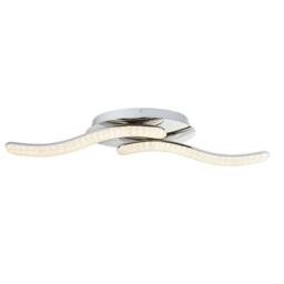 Netlighting Nabro Integrated LED Semi Flush Ceiling Light Chrome 2x LED 3500K in Silver