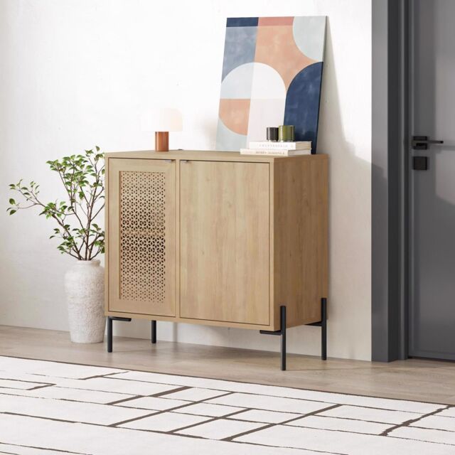 FWStyle 2 Door Sideboard Cabinet Sapphire Oak Modern Design in Brown - image 1