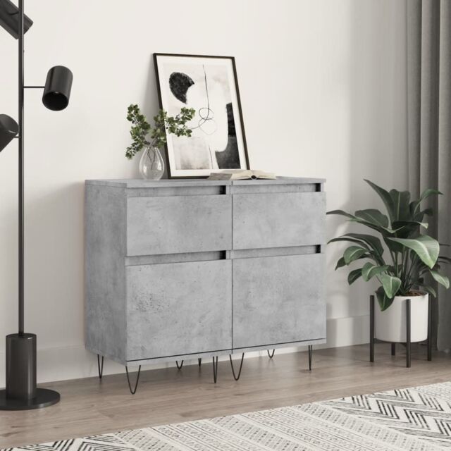 Berkfield Home Sideboards 2 pcs Concrete Grey 40x35x70 cm Engineered Wood - Size: 40 x 35 x 70 cm - image 1