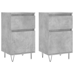 Berkfield Home Sideboards 2 pcs Concrete Grey 40x35x70 cm Engineered Wood - Size: 40 x 35 x 70 cm - thumbnail 2