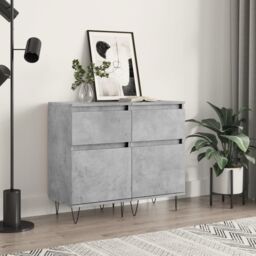 Berkfield Home Sideboards 2 pcs Concrete Grey 40x35x70 cm Engineered Wood - Size: 40 x 35 x 70 cm - thumbnail 1