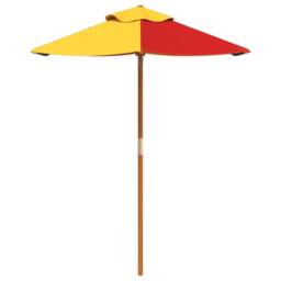 Berkfield Home Garden Umbrella for Kids with Wooden Pole √ò120x140 cm - Size: 120x140 cm - thumbnail 3