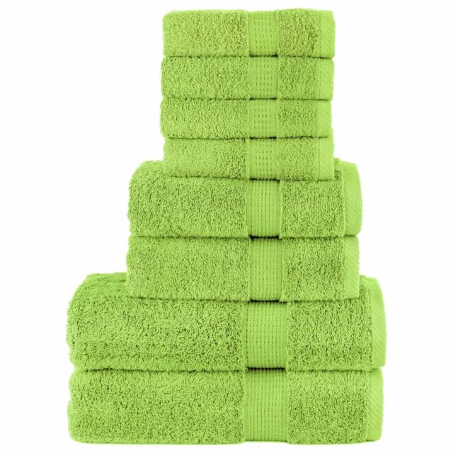 Berkfield Home 8 Piece Premium Towel Set SOLUND Apple Green 600 gsm - image 1