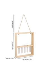 Living and Home 5-Tube Wall Hanging Plant Propagation Station with Wooden Frame in Natural - thumbnail 5