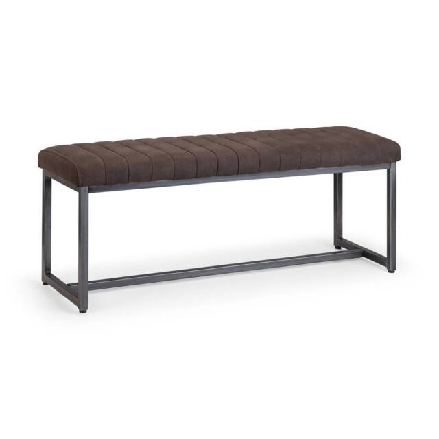 Cheshire Premium Kingsley Upholstered Bench in Dark Brown with Gunmetal Frame - image 1
