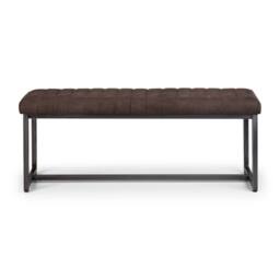 Cheshire Premium Kingsley Upholstered Bench in Dark Brown with Gunmetal Frame - thumbnail 8