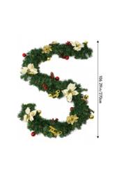 Living and Home 2.7m Christmas Garland with Poinsettia & Merry Christmas Sign in Gold - thumbnail 6