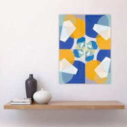 "Artery8 Joseph Schillinger Green Squares Abstract Painting Wall Art Print - Size: W12"" x H16""" - thumbnail 4