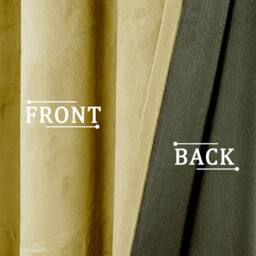Happy Homewares Contemporary Soft Velvet Fabric Blackout Eyelet Curtains - 2 Panel in Yellow - Size: 117 cm width x 137 cm drop - thumbnail 2
