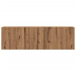 Berkfield Home Wall Mounted TV Cabinet Artisan Oak 100x30x30 cm Engineered Wood in Brown - Size: 100 x 30 x 30 cm - thumbnail 4