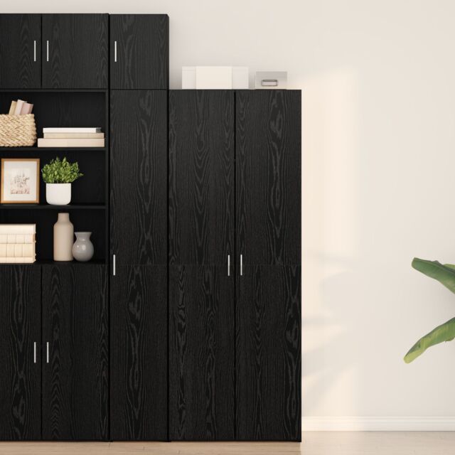 Berkfield Home Highboard Black Oak 70x42.5x185 cm Engineered Wood - image 1