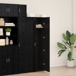 Berkfield Home Highboard Black Oak 70x42.5x185 cm Engineered Wood - thumbnail 4
