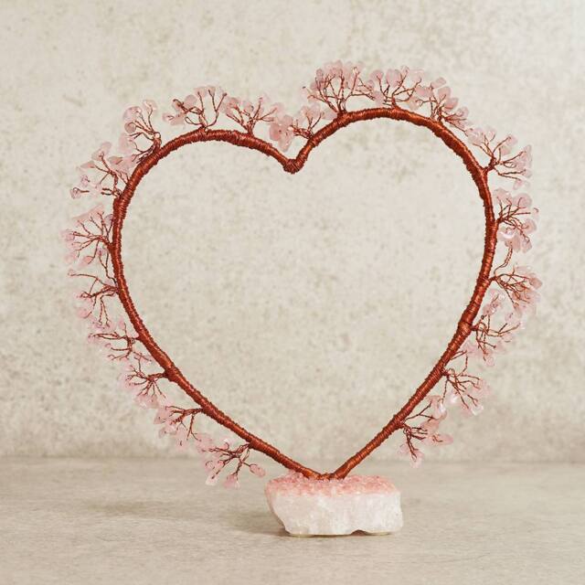 Serenity Rose Quartz Heart Shaped Tree in Pink - image 1