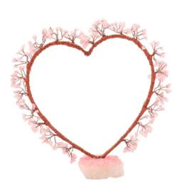 Serenity Rose Quartz Heart Shaped Tree in Pink - thumbnail 3
