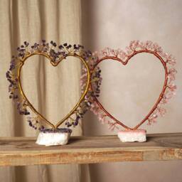 Serenity Rose Quartz Heart Shaped Tree in Pink - thumbnail 6