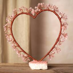 Serenity Rose Quartz Heart Shaped Tree in Pink - thumbnail 5