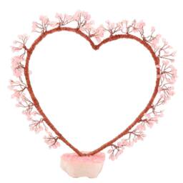 Serenity Rose Quartz Heart Shaped Tree in Pink - thumbnail 2