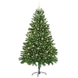 Berkfield Home Christmas Tree with 300 LEDs with Stand Green 210 cm PE - thumbnail 3