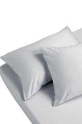CHRISTY 400TC Luxury Cotton Sateen Plain Dye Bedding Fitted Sheets in Light Grey - Size: Super King Fitted - thumbnail 3