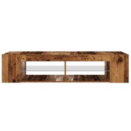 Berkfield Home TV Cabinet with LED Lights Old Wood 135x39x30 cm Engineered Wood - Size: 135 x 39 x 30 cm - thumbnail 7